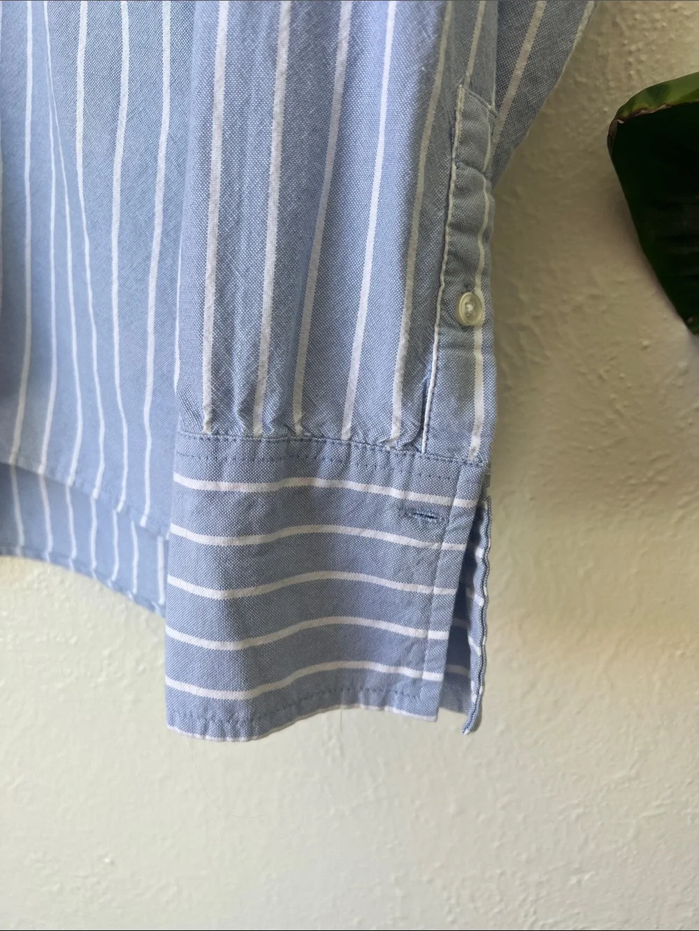 Women’s Blue & White Striped Button-Down Shirt Coastal, Office Chic, casual - Picture 4 of 7
